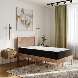 Flash Furniture Dream 10 Inch Cooling Hybrid Mattress, Twin Size High Density Foam and Pocket Spring Mattress in a Box, CertiPur-US Certified Foam