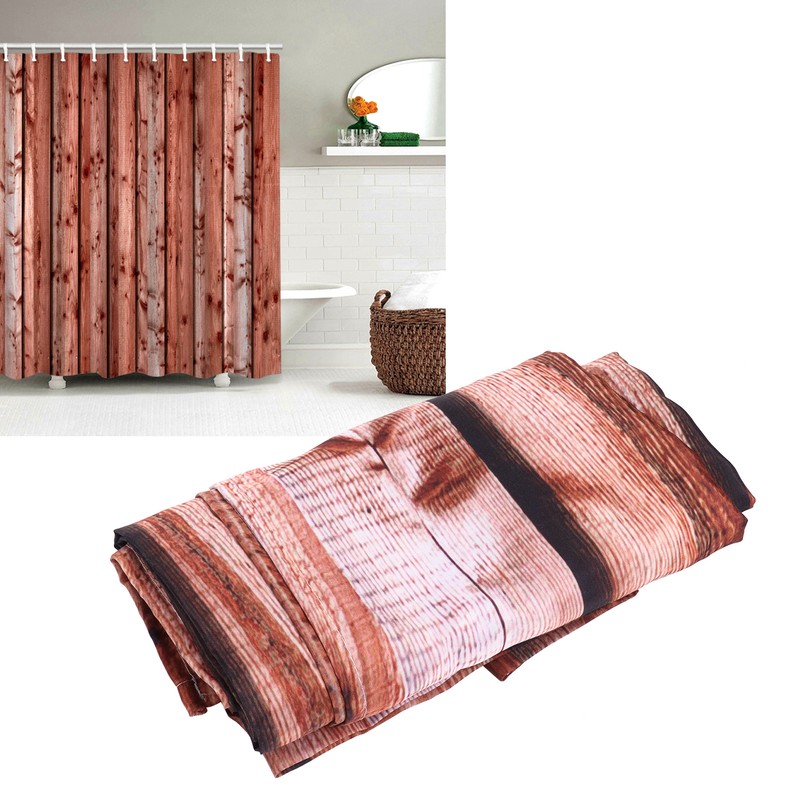 Bathroom Shower Curtain with 12 Rings Waterproof Thicken Bath Curtain