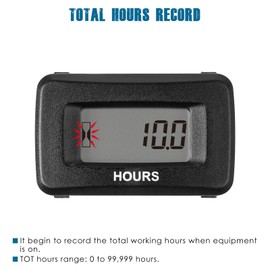 Runleader Digital Inductive Hour Meter, Waterproof Design for Lawn Mower Generator Motorcycle Outboard Motor Chainsaw etc.