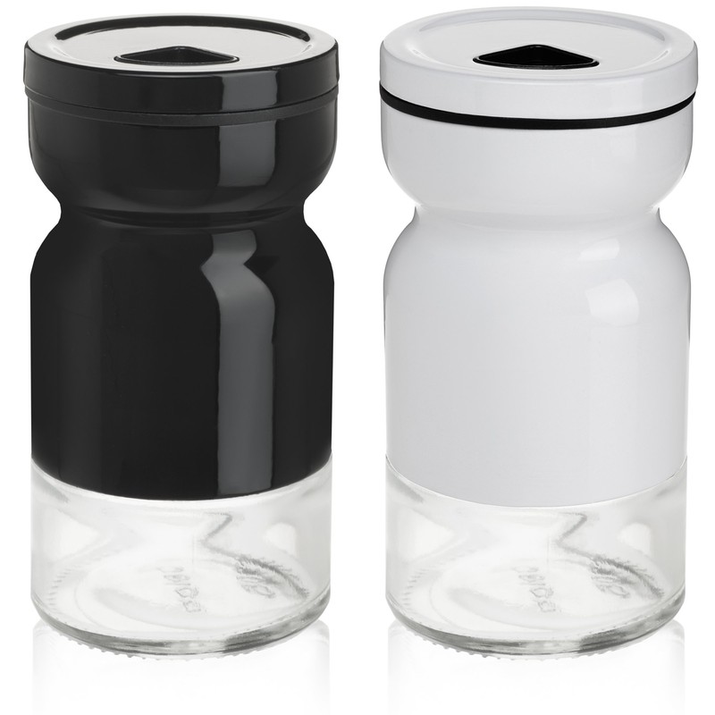 CHEFVANTAGE Salt and Pepper Shakers Set with Adjustable Pour Holes