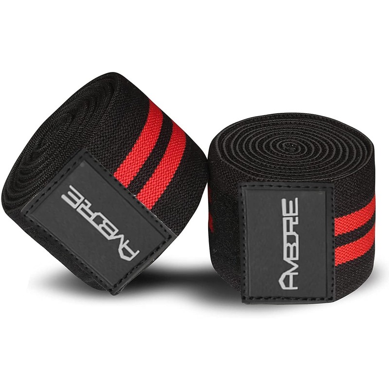 Ambore Knee Wraps Weight Lifting Bandage Straps Guard Pads Powerlifting