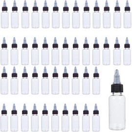 50pcs Paint Dropper Bottles with Twist Cap and Funnels, 1 oz Plastic Squeeze Bottle Empty Transparent Mini Lab Dropping Bottles for Paints Glue Ink Oil, Cookie Icing, Condiment