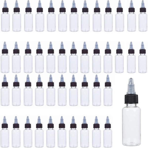 50pcs Paint Dropper Bottles with Twist Cap and Funnels, 1