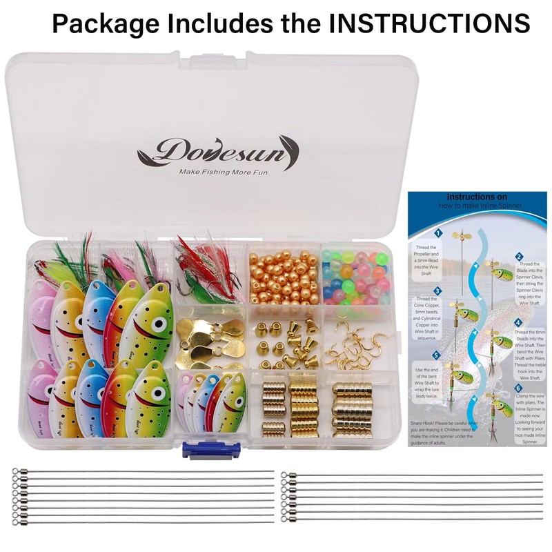 Dovesun Spinner Making Kit Inline Spinner Baits Trout Lures Fishing