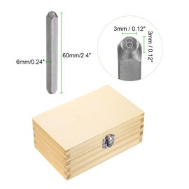 sourcing map 36pcs Metal Stamping Kit 1/8" (3mm) Steel Uppercase Letter and Number Punch Set (A-Z / 0-8 / "&" Symbol) Sandblasting Punch Press Tool for Imprinting Metal Plastic Wood Leather