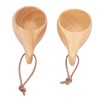 2Pcs Camping Mug Drinking Tea Cup Rubber Wood Mini Portable