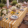 Tudomro 1 Pcs Ruffle Edge Striped Tablecloth, 84'' x 60''