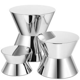 MorningRo Set of 3 Hourglass Display Stand Stainless Steel Food Display Risers Stand Shelf for Catering Dessert Collectibles Jewelry Figures Party