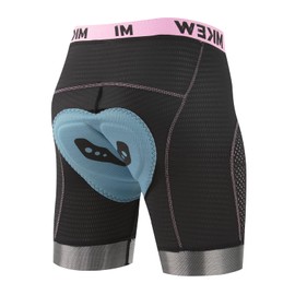 MKEW Men's High Density Sponge Padded Cycling Underwear Bike Shorts Underwear MTB Liner Road Biking Bicycle Clothes-Pink-2XL