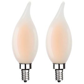 Xtricity - Bombillas LED de 5,5 W con punta de llama, equivalentes a 60 vatios, 500 lúmenes, blanco suave de 3000 K, 120 V, regulables, bombillas E12 con base de candelabro, Energy Star (paquete de 2)