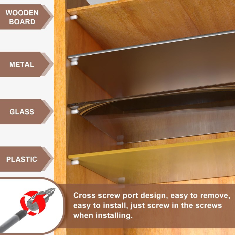 EFUTURETIME Pack of 120 Shelf Brackets Diameter 7.3 mm with