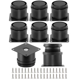 HDAJY 8-Pack 2 Inch Furniture Legs, Stainless Steel Legs for Furniture+32pcs Screws, Black