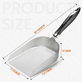 onlyfire Stainless Steel Grill Scoop Griddle Spatula for Flat Top, Large Food Mover Smash Burger Shovel Grilling Accessories for Stiring Fry, Cooking and Moving Food, 7“