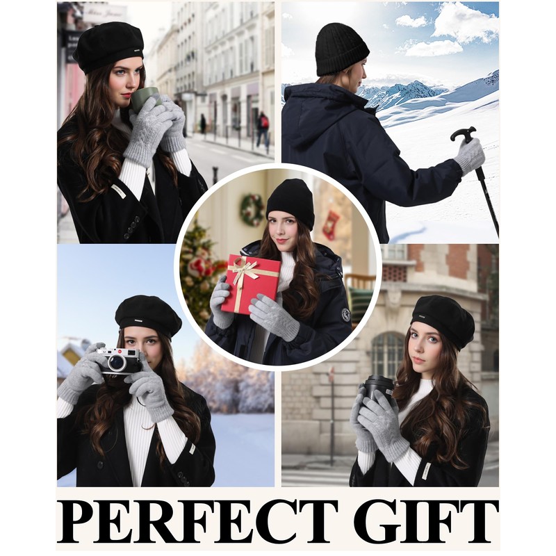 ZNRZNR Winter Gloves for Women, Touch Screen Cold Weather Thermal