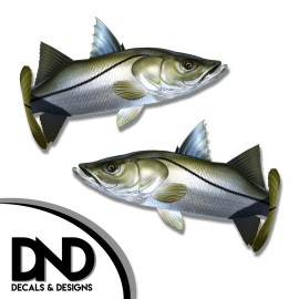 Snook - Fish Decal Fishing Hunting Tackle Box Bumper Sticker "3in SET" F-0680 D&