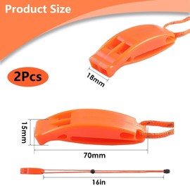 2 x Emergency Whistle, Signal Whistle, Loud Emergency, Rescue Whistle, Outdoor Emergency Whistle, Warning Whistle, Loud Emergency Hiking for Emergencies and Emergency Signals, Hiking, Camping