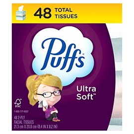 PUFFS Ultra suave tela facial no locin, blanco, 48 unidades