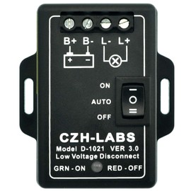 CZH-LABS LVD Low Voltage Disconnect Module. 24V / 30Amp, Black, Panel Mount, Screw Connector, Plastic Material