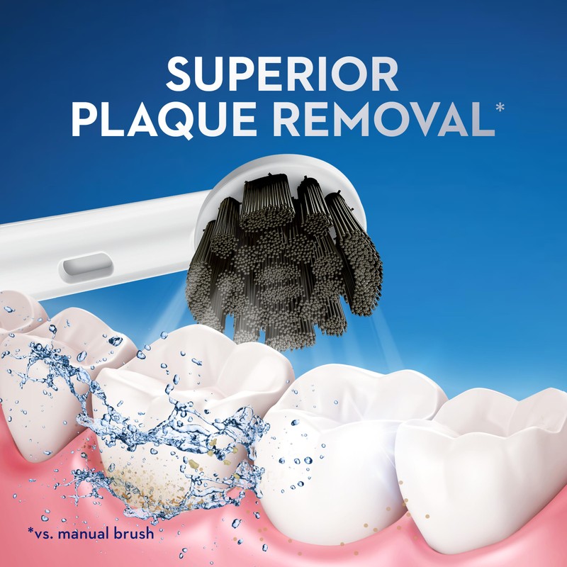 Oral-B Pro 100 Charcoal, Battery Powered Electric Toothbrush, Black