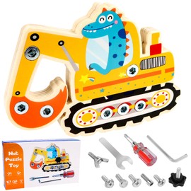 Montessori Wooden Screw Board, Montessori Toy from 3 4 5 Years, Screw Boards Wood Suitable for Children, Wooden Screw Board, Wooden Toy, Children's Toy, Motor Skills Toy, Educational Games Gift