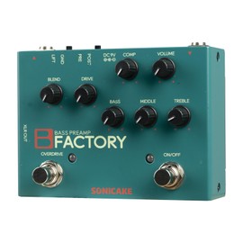 SONICAKE Bass Pedal Overdrive Analog Preamp Compression Effects Pedal with XLR Output B Factory