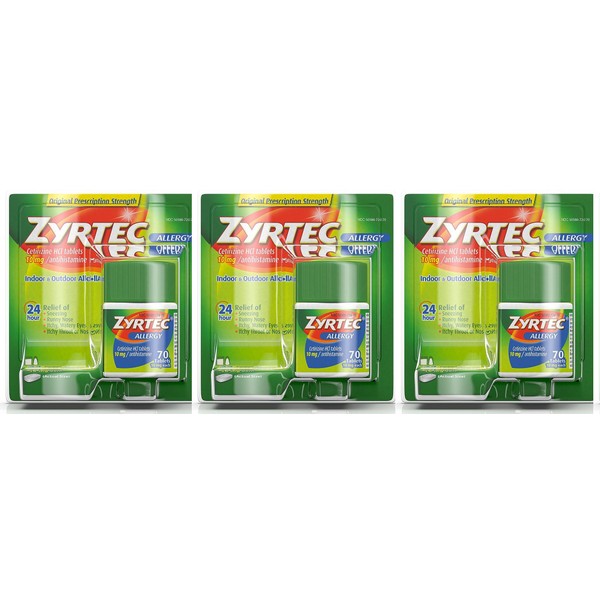 Zyrtec Tablets, 10 Mg itRBUO, 3Pack (70 Count)