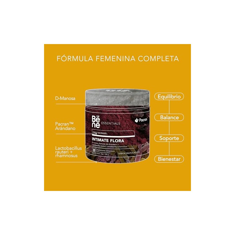 Probióticos Suplemento para Mujeres 135g - Intimate Flora Lactobacillus, D-Manosa,
