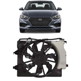 US AUTO PARTS PLUS New Front Radiator Fan Assembly Plastic Direct Replacement For Kia Rio 2018-2022 / Hyundai Accent 2018-2021 25380H9050 HY3115161