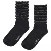 K. Bell Shimmery Silver Stripe Ruffle Black Socks  K. Bell - 1 Pair Adult Socks