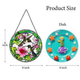 Stained Glass Window Hanging, Hummingbird Suncatchers for Windows Hanging, 8" Sun Catchers Indoor Window, Sunflower Gifts for Women, Mom, Friend