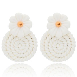 Vancy Utopia Polymer Clay Daisy Dangle Earring Boho Earrings for Women,Sunflower Bohemia Elegant Unique Prom Earrings Jewelry Gift