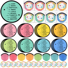 FOGWOWO 24Pcs End of Year Student Gifts Foldable Flying Disc Fans Set with Bags Inspirational Beach Hand Fans with 24 Pcs Stickers,End of the Year Gifts for Students Summer Outdoor Activities