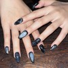 Midnight Handmade Nail Tips - Coffin Egg / 미드나잇 수제네일팁