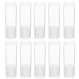 SEWACC 10pcs Coin Storage Tubes Round Clear Plastic Quarter Tubes Coin Holders Coin Container with Screw on Lid for Coins