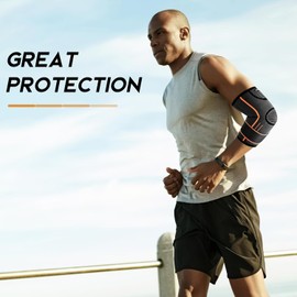 Protector de Brazo para Codera Deportivas, Codera Ajustable 2pk (Negro L)