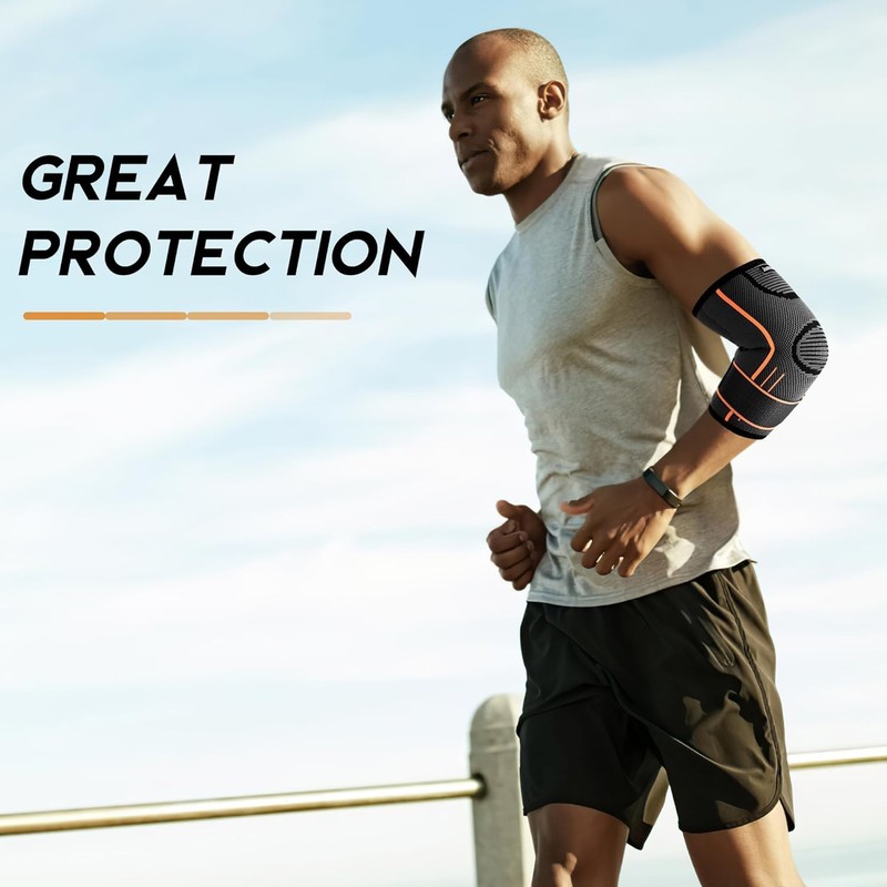 Protector de Brazo para Codera Deportivas, Codera Ajustable 2pk (Negro