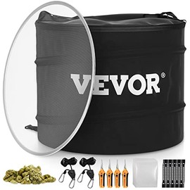 VEVOR Dry Trimmer Dry Trimming Kit, w/Scissors Ratchet Hangers Bags Zip Ties 4 Scissors 1 Pair of Ratchet Hangers 10 Pack of Turkey Bags and 10 Zip Ties, for Leaves Buds Flowers