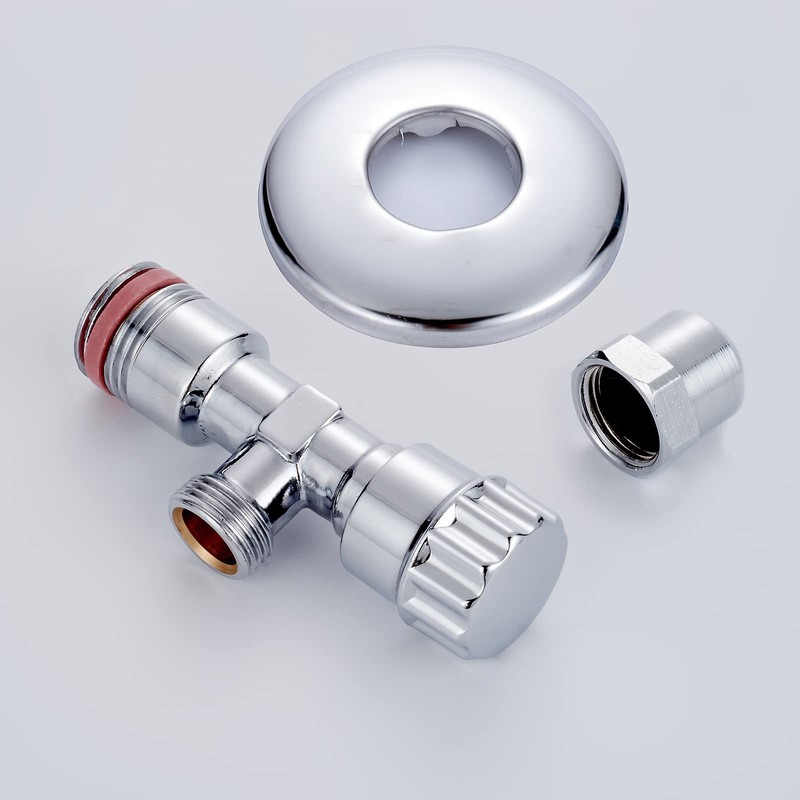 Ibergrif Angle Valve 1/2 Inch Wall Connection, 3/8 Inch Hose