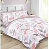 Dreamscene Bed Linen Set, Blush Pink Grey Floral Check, Single