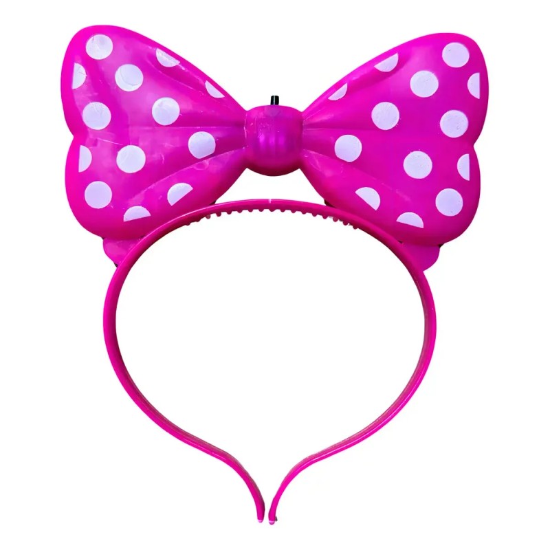 12 Diadema Minnie Luz Orejas Mimi Luminosas Fiesta Batucada Color