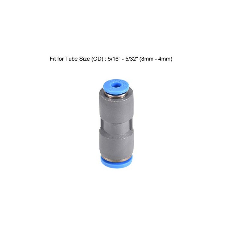 sourcing map Straight Push to Connector Reducer Fitting 8mm to