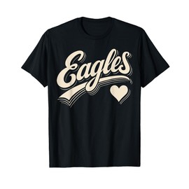 Retro Eagles Heart Typography Graphic Gift for Men Women Kid T-Shirt