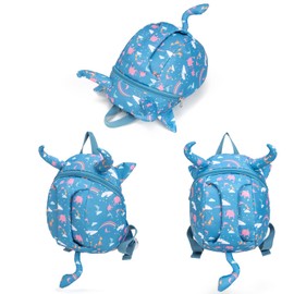 CFX Toddler Backpack with Safety Handle and Leash,Outing Preschool, Blue, 28*22*13(cm) 11*9* 5（inches ), Daypack Backpacks