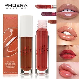 AQUAPURITY Phoera® Cushiony High Shine Lip Gloss 3ml Pigmented Moisturising Non-Sticky clear lipgloss (123 Hunter)