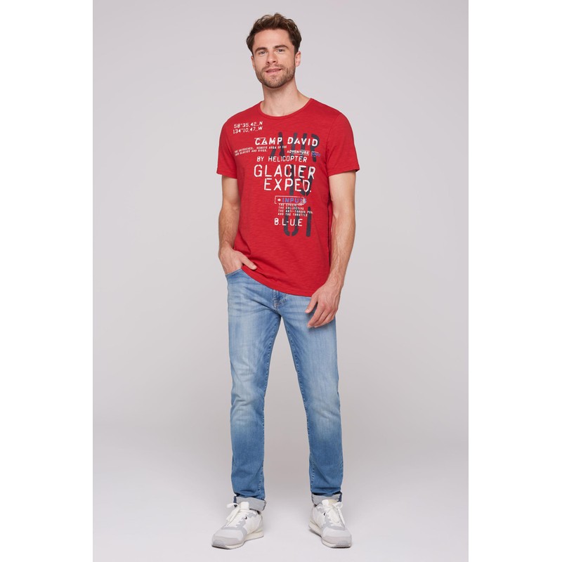 Camp David Men's T-shirt with print in used look, Flight