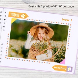 Ayorasly Scrapbook Album, 6"x8.5" Scrapbooking Photo Album with 40 Pages White Blank Inner Paper, Purple Kraft Cover Album for Pictures, Memory Book for Baby Wedding Family Travel Graduation