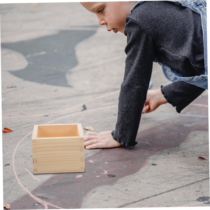 DOITOOL 4pcs Wooden Chalk Organizer Small No Lid Chalk Storage