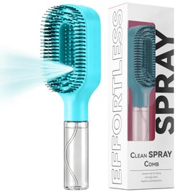 2 in 1 Portable Hair Brush with Water Spray for Detangling and Styling hair mister spray bottle,Detangling Brush for Straight Hair & Curly, Wavy-liquid spraying hair brush
