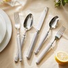 KINGSTONE Retro Rope-Pattern Silverware Set, 5-Piece Flatware Set Cutlery Set
