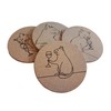 Cork Drink Coasters with Charming Cat Wine Designs, Set of